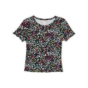 Wonder Nation Girls Multicolored Floral Short Sleeve Top Youth Size Small